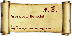 Aranyosi Benedek névjegykártya